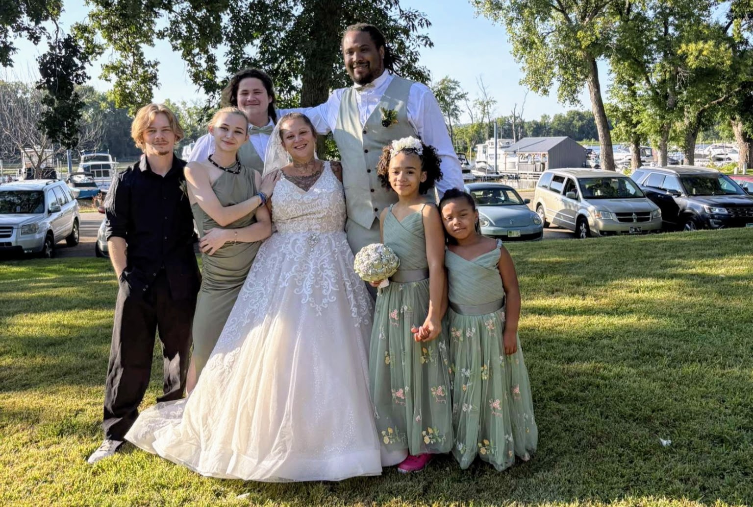 The Plank family dressed up together